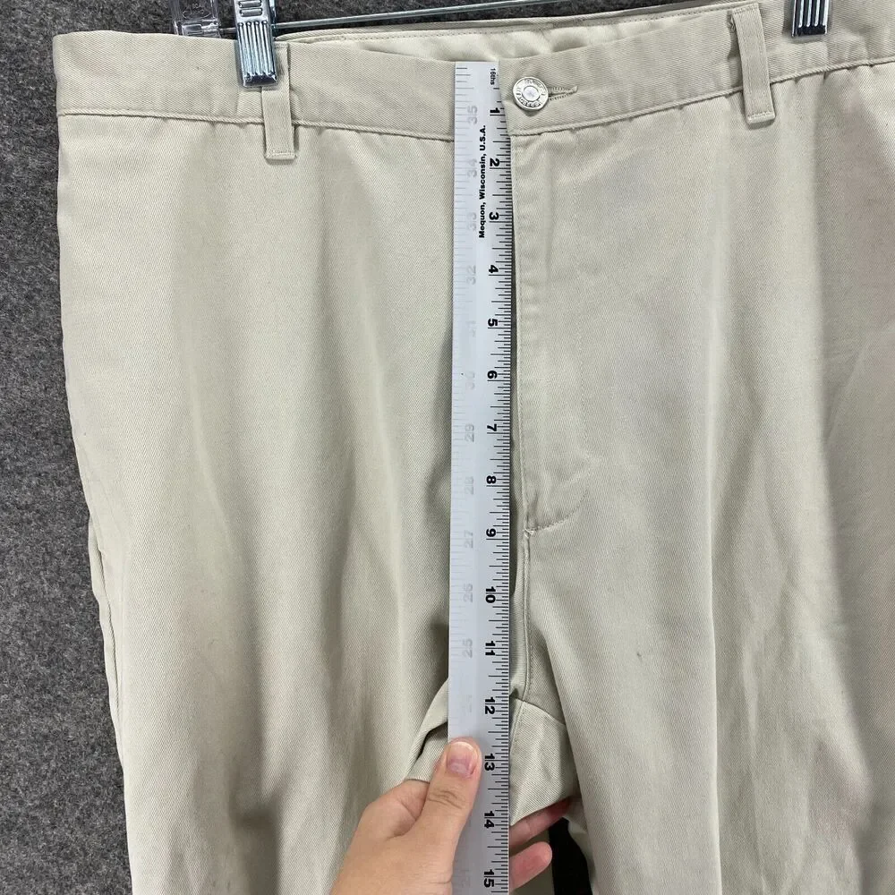 L.L. Bean Dress Pants Men 37*27 Beige Mid Rise Flat Front Classic Fit Pockets